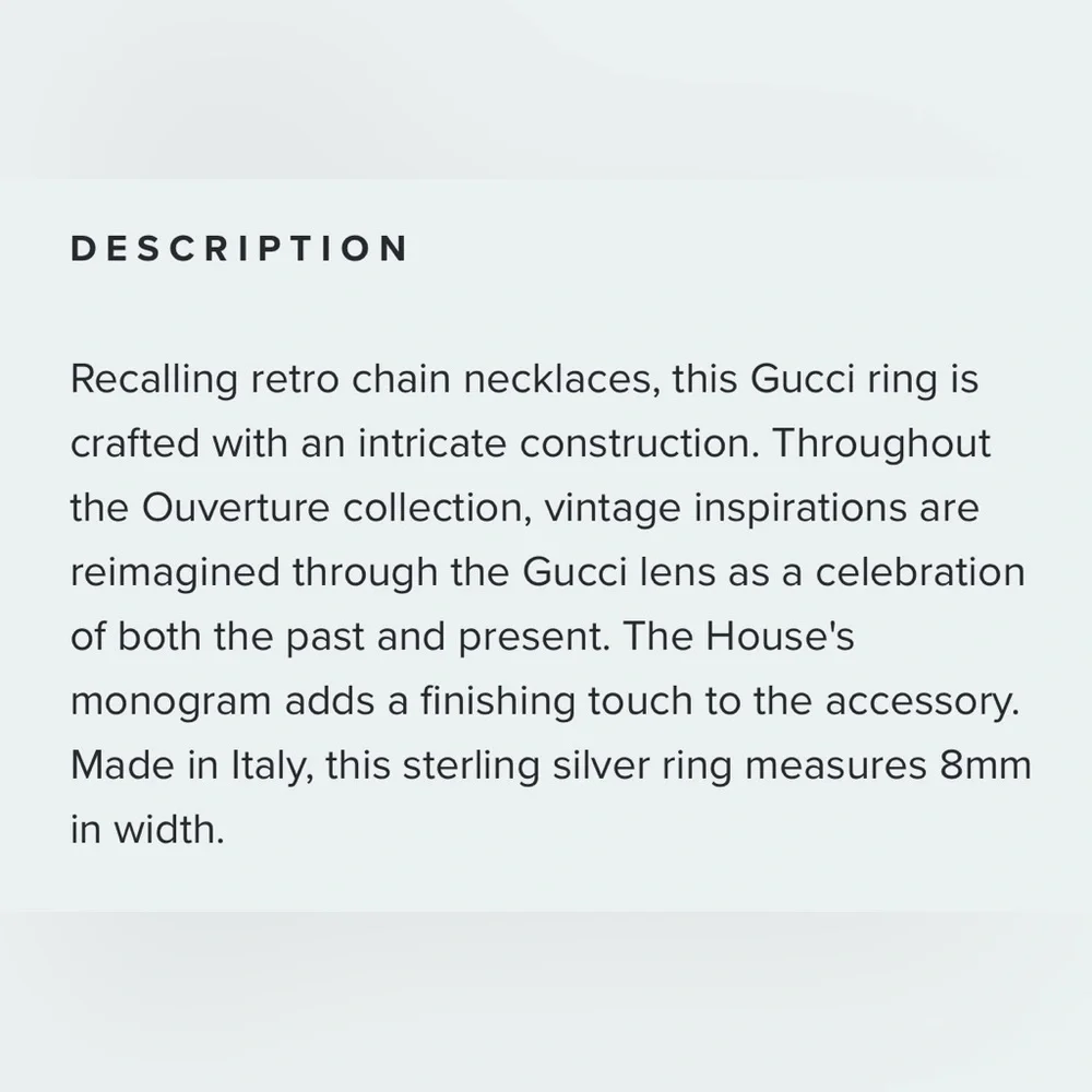 Gucci Interlocking G Band Ring
